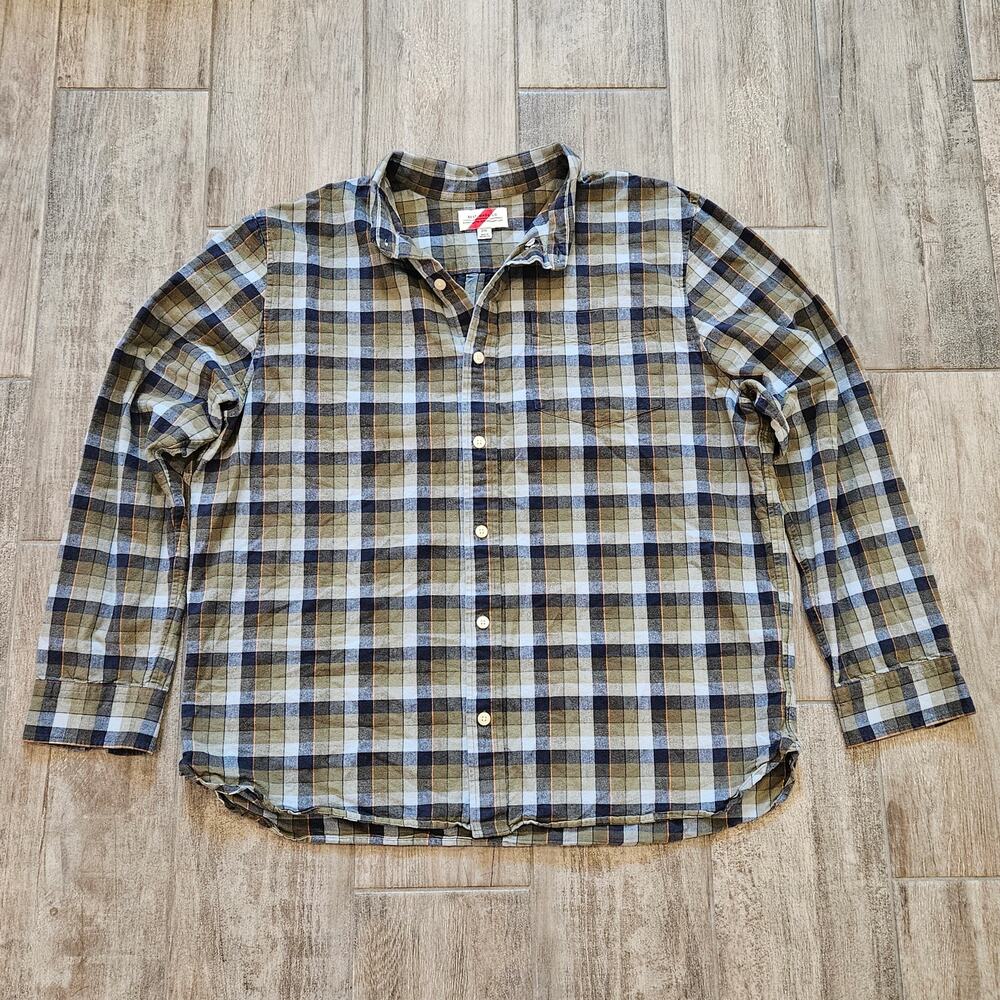 Best Made CO Shirt Men Size 2XL Green Blue Plaid Flannel Button Down Long Sleeve